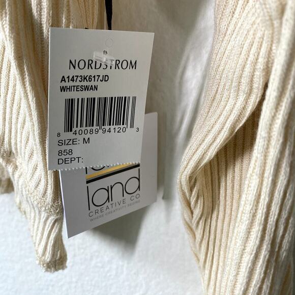 La La Land Sweater Ribbed Mock Neck Ivory NWT Size M - Picture 5 of 6